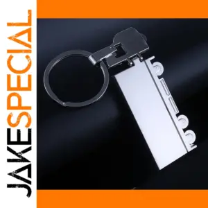 Miniature Silver Geometric Truck Keychain