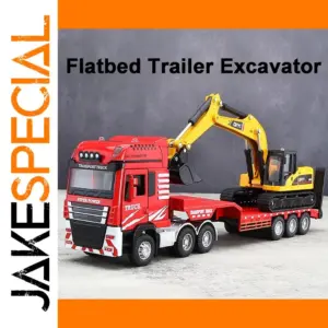 1:48 Scale Flatbed Excavator Model Truck