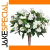 Artificial White Impatiens Bouquet with 12 Silk Flowers