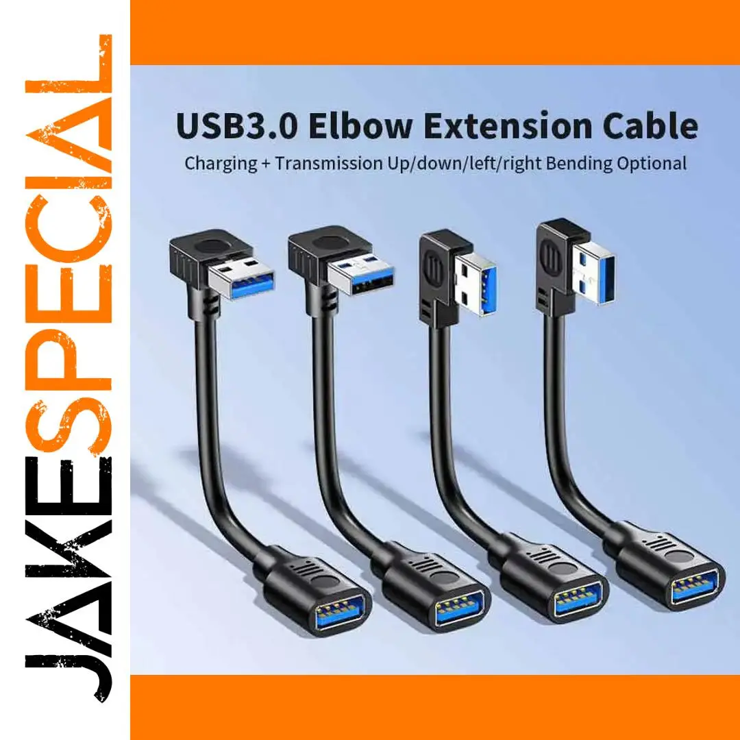 USB 3.0 Right-Angle Extension Cable 15cm to 1m 1 USB 3.0 Right-Angle Extension Cable 15cm to 1m