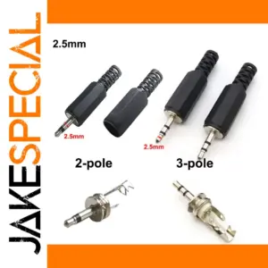 2.5mm Mono & Stereo Audio Jack Connectors Set
