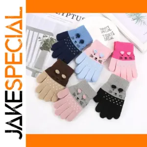 Kids' Winter Animal Face Gloves, 3-13 Years