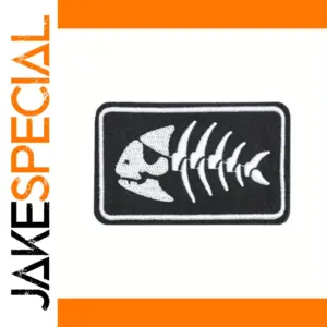Skeletal Fish Embroidered Patch for DIY