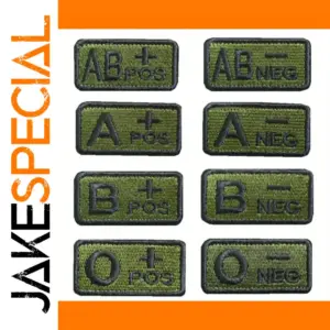 Embroidered Blood Type Patches Set of 8
