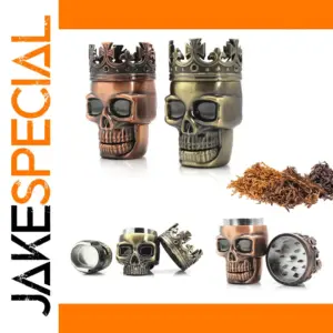 Skull Herb Grinder with Crown Detailing