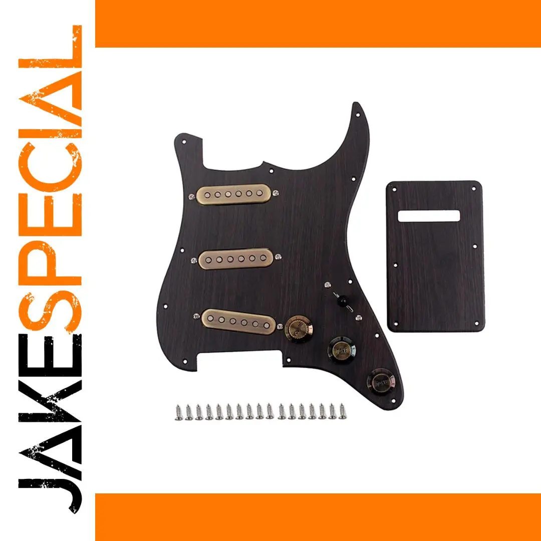 Strat SSS Prewired Rosewood Pickguard Kit 1 Strat SSS Prewired Rosewood Pickguard Kit
