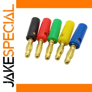 Gold-Plated Banana Plugs Set, 10-Pack