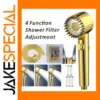 High-Pressure Gold Shower Head with Adjustable Modes