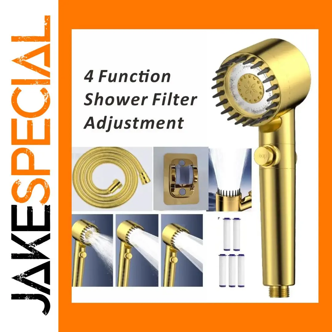 High-Pressure Gold Shower Head with Adjustable Modes 1 High-Pressure Gold Shower Head with Adjustable Modes