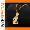 Egyptian Bastet Stainless Steel Necklace in Gold & Silver