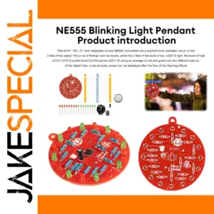 Red NE555 Flashing Light Pendant Kit