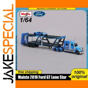 Blue Diecast Heavy Transport Model with Ford Gt 2021