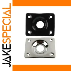 Black & Chrome Guitar Jack Plate Replacement