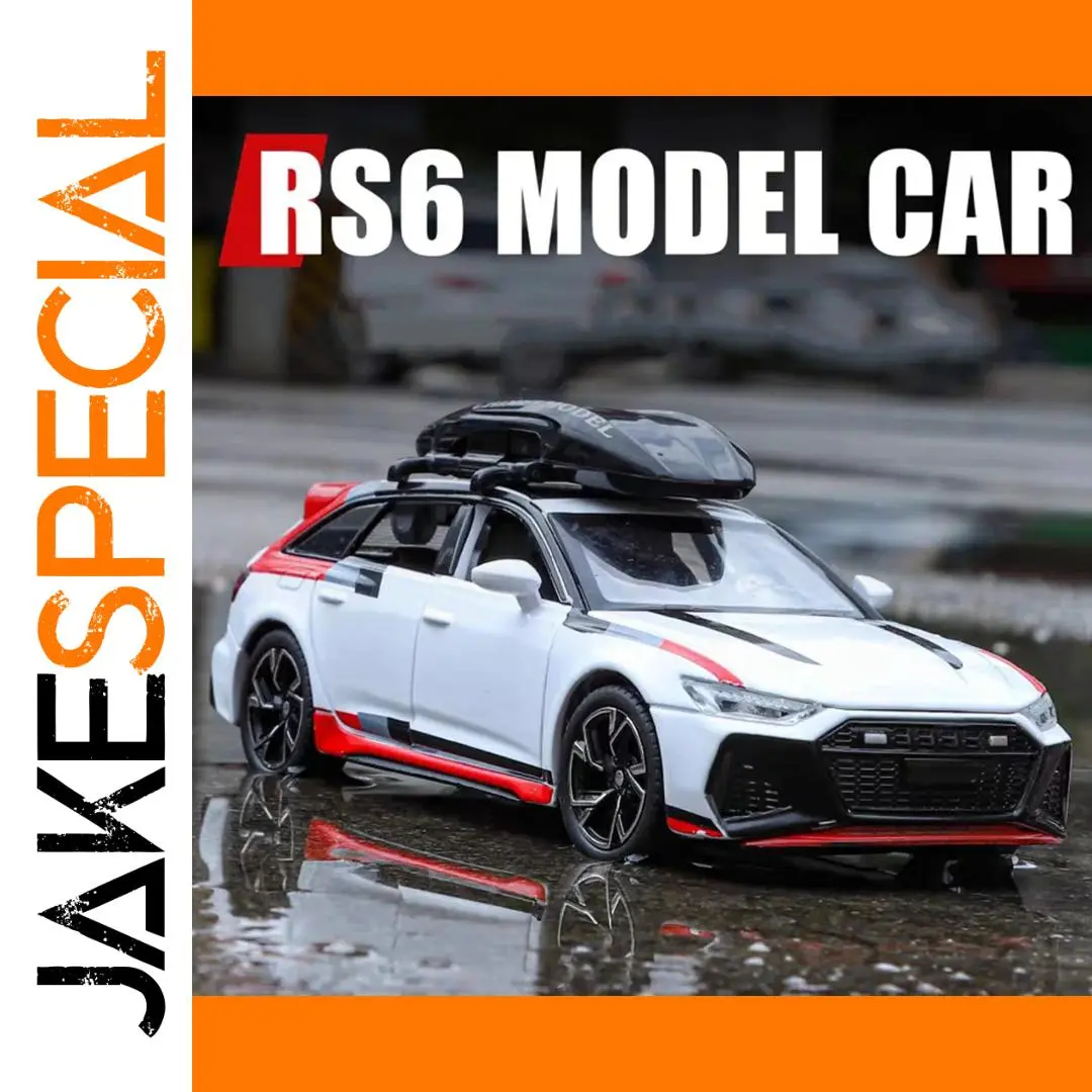 White RS6 1:32 Scale Diecast Model Car 1 White RS6 1:32 Scale Diecast Model Car