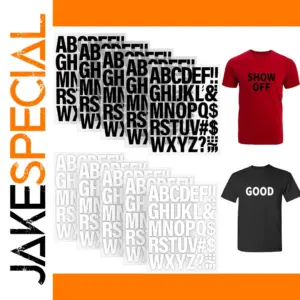 Black & White Alphabet Iron-On Patches Set