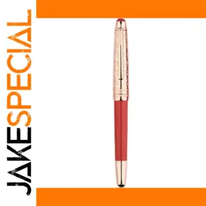 Red Resin Fountain Pen with Gold Nib