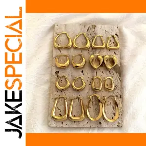 Geometric Stainless Steel Hoop Earrings Model 21926