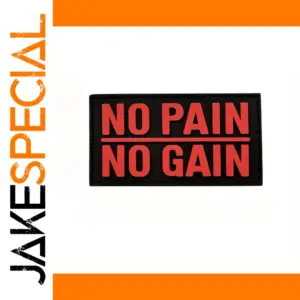 Bold "NO PAIN NO GAIN" PVC Patch in Red