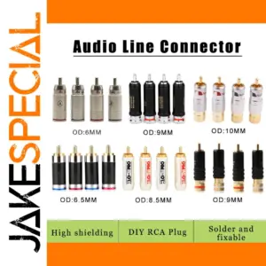 Gold-Plated RCA Connectors with Lotus Head Design