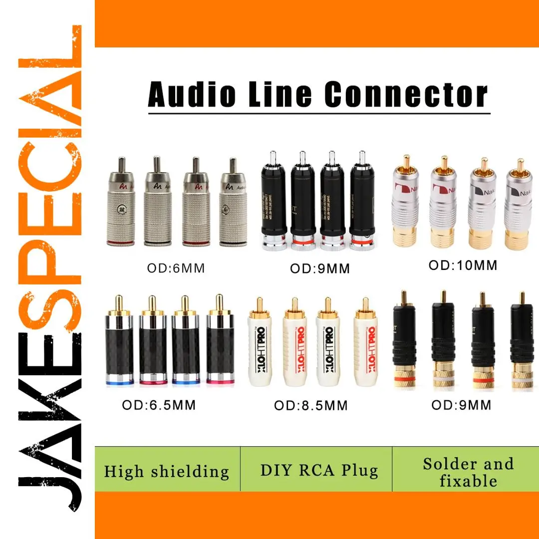 Gold-Plated RCA Connectors with Lotus Head Design 1 Gold-Plated RCA Connectors with Lotus Head Design