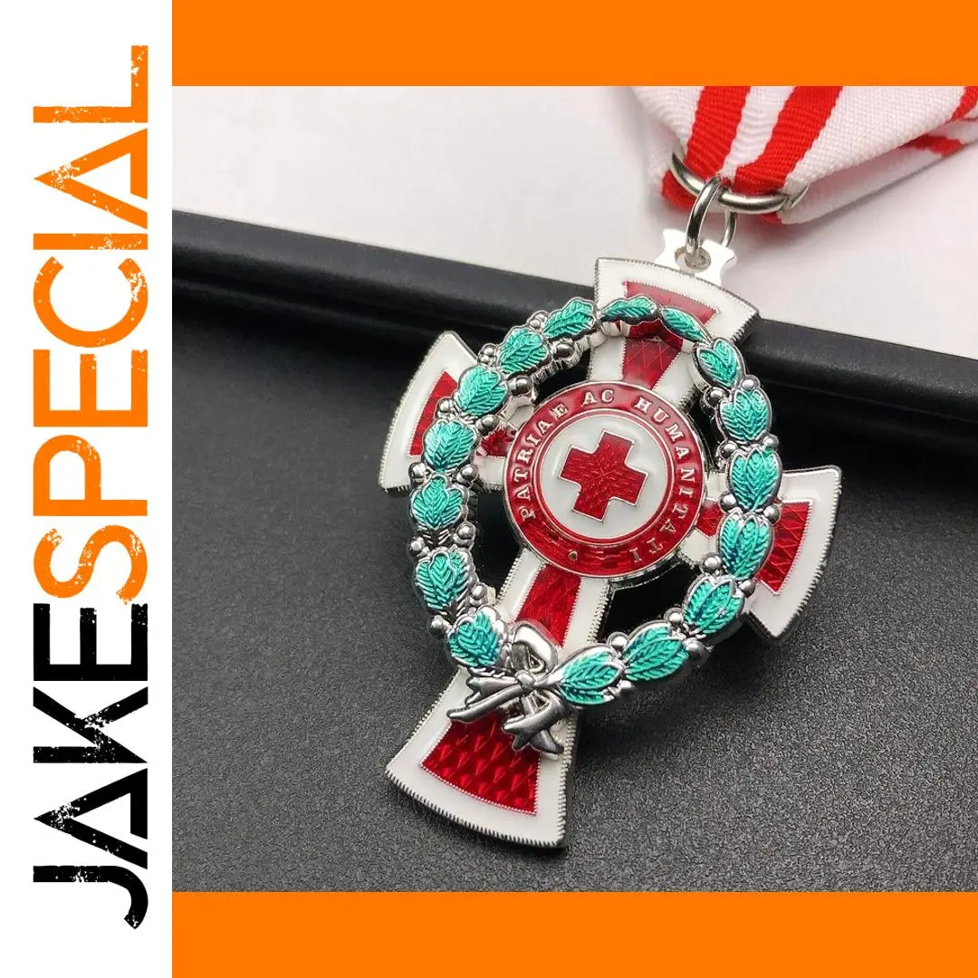 Vintage Red Cross Badge with Wreath 1 Vintage Red Cross Badge with Wreath