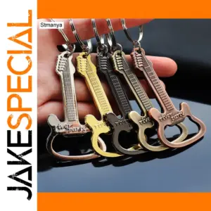 Silver Electric Guitar Keychain