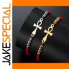 Stainless Steel Ankh Cross Bracelet for Women