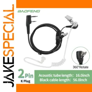 2-Pin Covert PTT Headset with Acoustic Tube