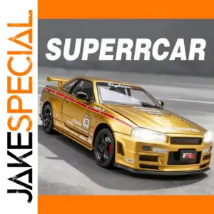 Gold Nissan Skyline R34 GT-R Model 1:24 Scale