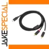 USB Type-C to Dual RCA Audio Cable 3m, Built-in DAC