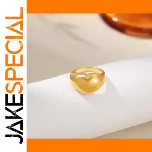 Bold Heart-Shaped Gold Ring for Women