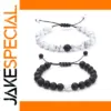 Couple Beaded Natural Stone Bracelets Set