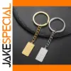Stainless Steel Domino Keychain in Gold/Silver