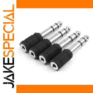 Set of Four 6.35mm to 3.5mm Stereo Adapters