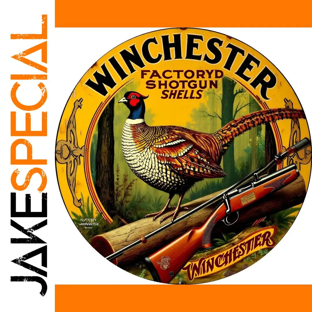 Vintage Winchester Factory Shotgun Sign 30x30cm 1 Vintage Winchester Factory Shotgun Sign 30x30cm