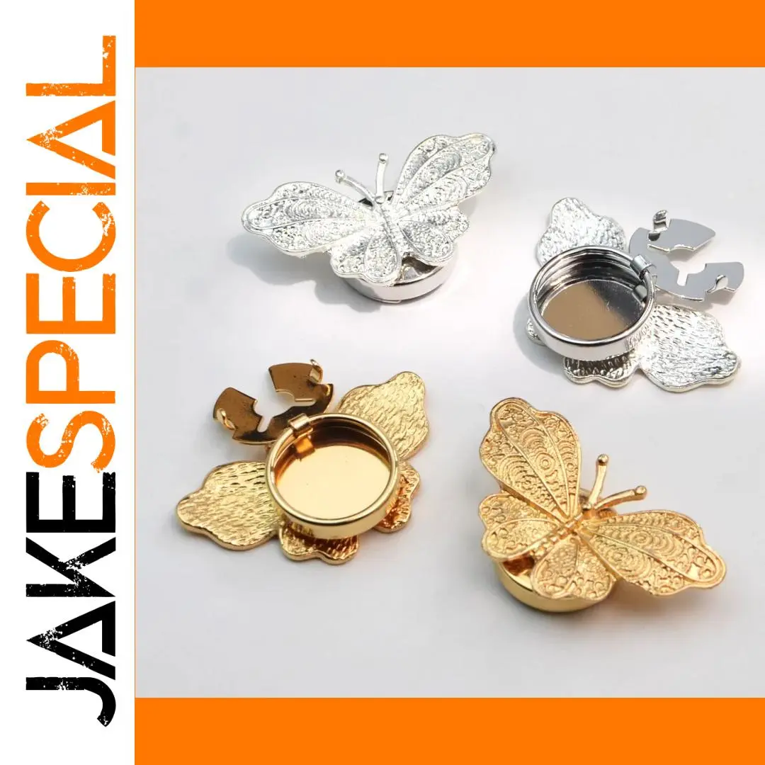 Vintage Embossed Butterfly Brooch Button Cover 1 Vintage Embossed Butterfly Brooch Button Cover