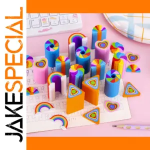 Set of 6 Pastel Cartoon Erasers for Kids