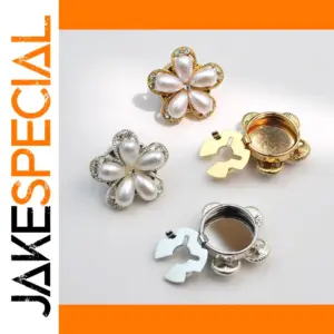 Elegant Floral Button Covers in Gold & Silver