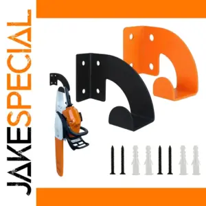 Heavy-Duty Chainsaw Wall Mount Organizer in Black and Orange