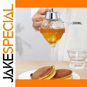 Stylish 200ml Honey Dispenser with Press Mechanism