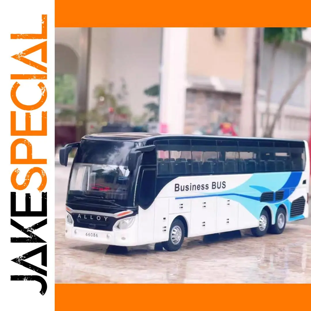 1:30 Alloy Diecast Shuttle Bus Model in Gold, White, Blue 1 1:30 Alloy Diecast Shuttle Bus Model in Gold, White, Blue