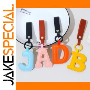 Colorful Leather A-Z Keychain for Bags and Keys