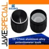 Black Aluminum Alloy Potentiometer Knobs 15x17mm Set