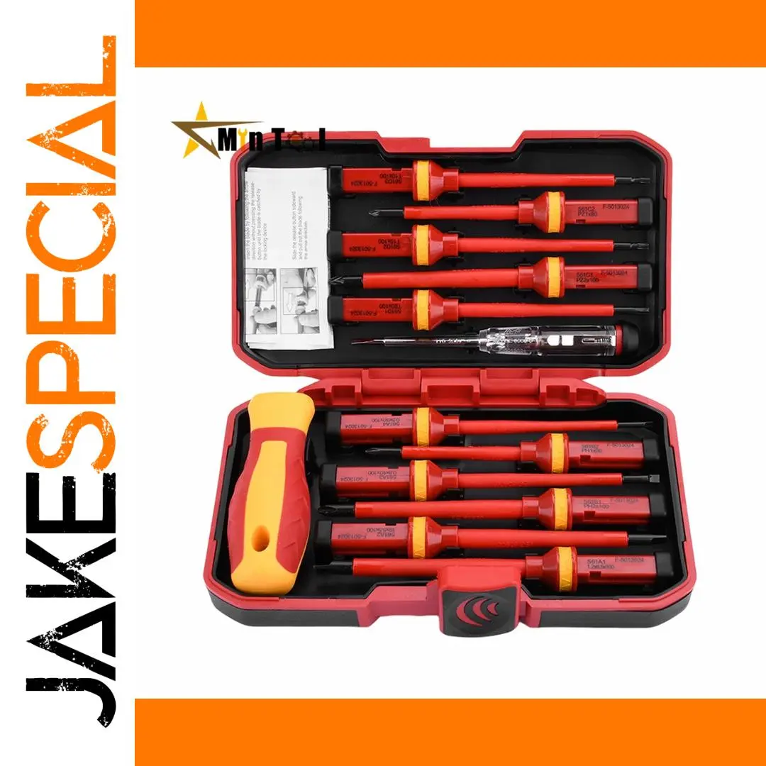 Insulated 13-Piece Screwdriver Set for Electrical Work 1 Insulated 13-Piece Screwdriver Set for Electrical Work