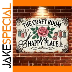 Vintage Aluminum Craft Room Sign 8x12 Inches