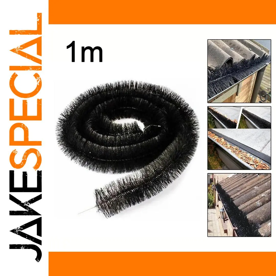 Black Gutter Guard Brush with Stainless Steel Core 1 Black Gutter Guard Brush with Stainless Steel Core