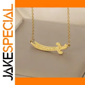 Stainless Steel Zulfikar Pendant Necklace