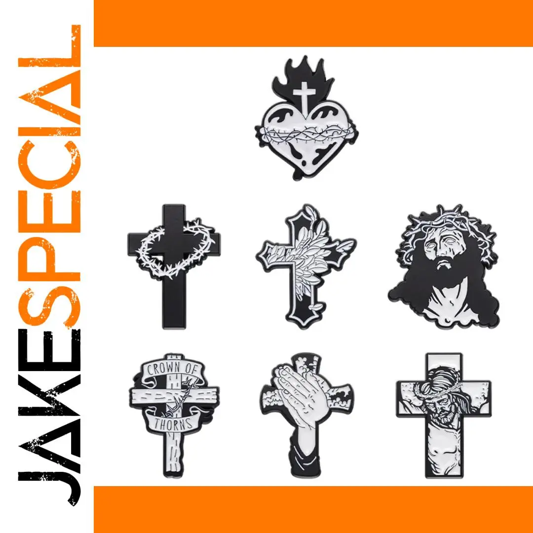 Christian Black and White Brooch Collection 1 Christian Black and White Brooch Collection