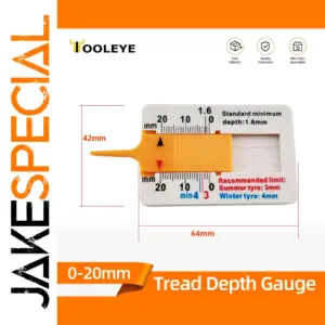 Bright Yellow Tire Tread Depth Gauge