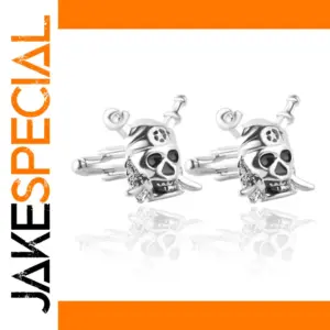 Pirate Skull Cross Cufflinks Silver Alloy